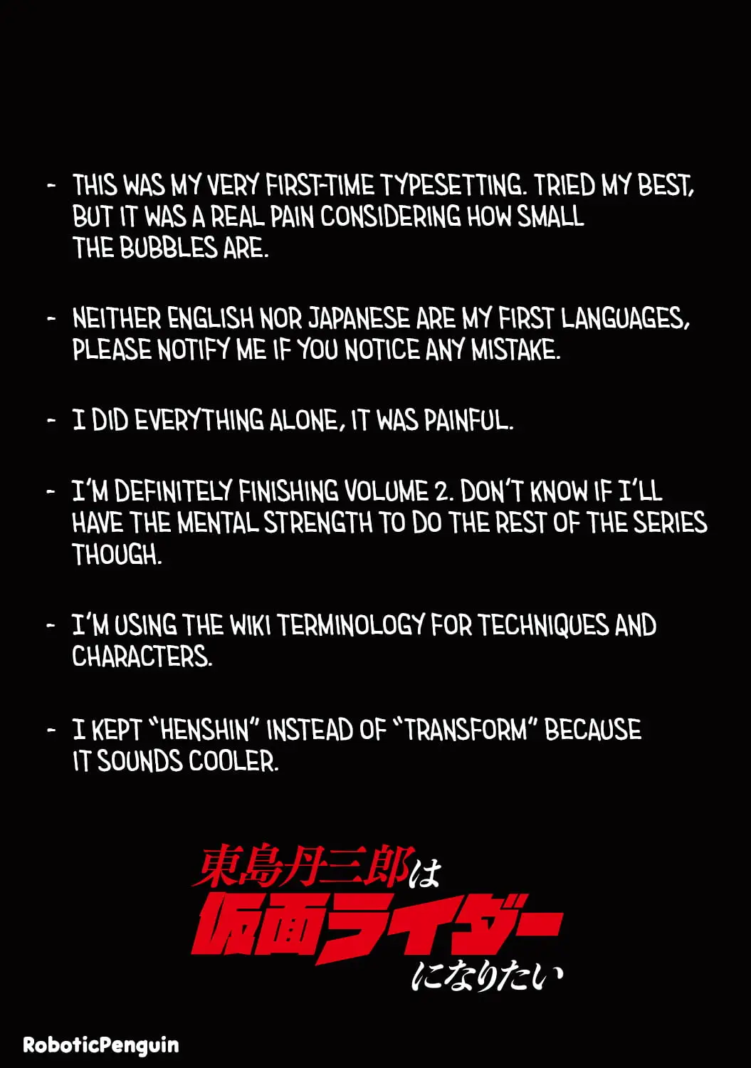 Read Tojima Wants to Be a Kamen Rider Manga Online