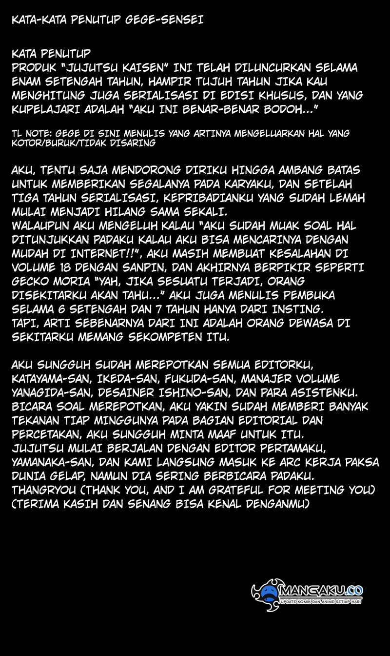 Read Jujutsu Kaisen Bahasa Indonesia ID Manga Online